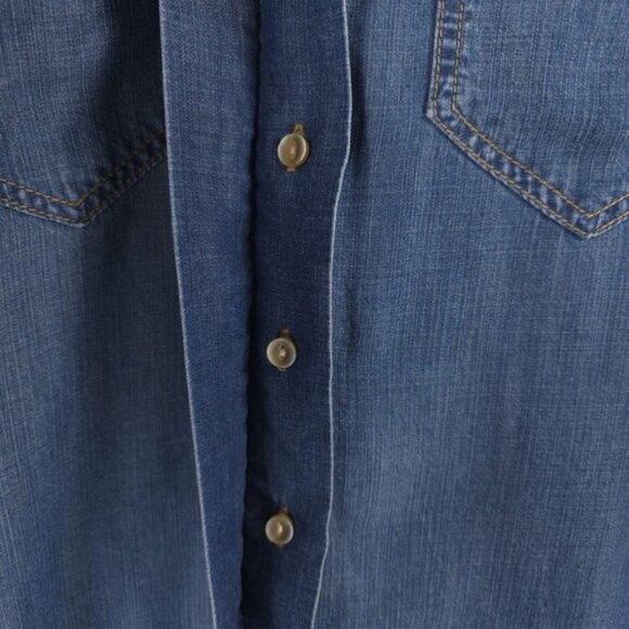 Anthropologie CLOTH & STONE Button Down Shirt SPLIT BACK Hi Lo Roll‎ Tab Size XS - Picture 10 of 13